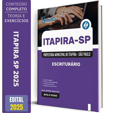 Apostila Prefeitura de Itapira SP 2025 - Escriturário