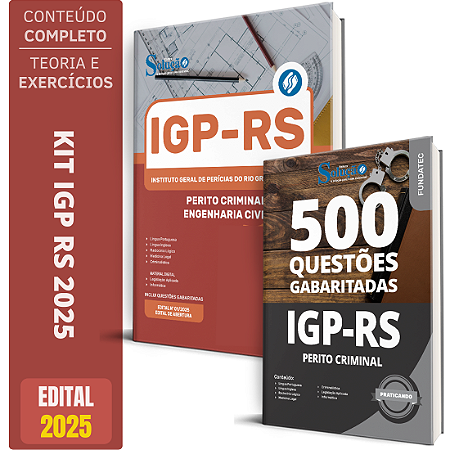 Kit Apostila IGP RS 2025 - Perito - Engenharia Civil + Testes