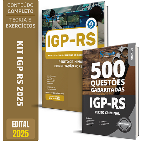 Kit Apostila IGP RS 2025 - Perito - Computação Forense + Testes