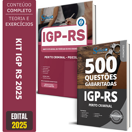 Kit Apostila IGP RS 2025 - Perito Criminal - Psicologia + Testes
