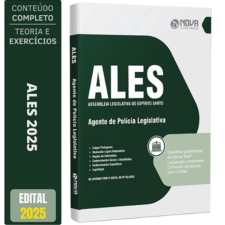 Apostila Ales 2025 - Agente De Polícia Legislativa
