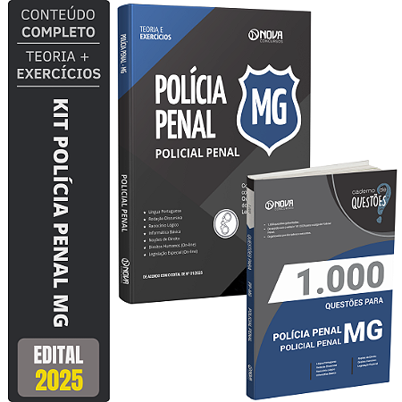 Kit Apostila PP MG 2025 - Policial Penal Minas Gerais + Questões