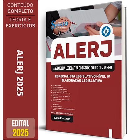 Apostila ALERJ 2025 - Especialista Legislativo Nível IV - Elaboração Legislativa