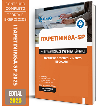Apostila Concurso Itapetininga Sp 2025 - Agente Desenvolvimento Escolar 1
