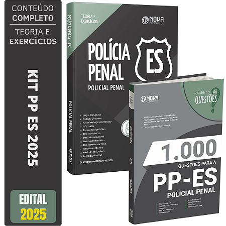 Kit Apostila PP ES 2025 - Policia Penal + Caderno De Testes