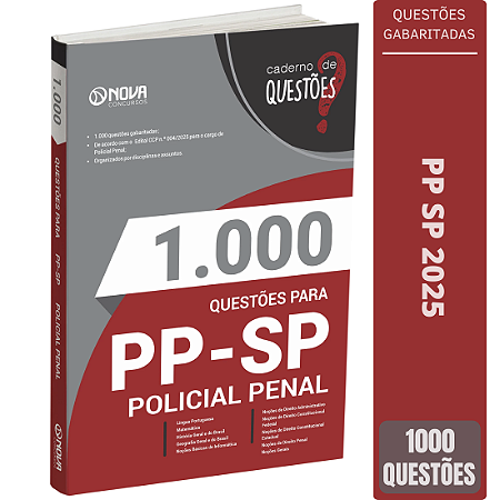 Livro 1.000 Questões Gabaritadas para a Polícia Penal-SP - Policial Penal