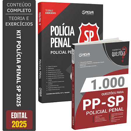 Kit Apostila Polícia Penal 2025 - Policial Penal + Livro De Questões