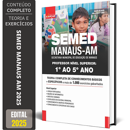 Apostila Semed Manaus Am 2025 - Professor De 1o Ao 5o Ano