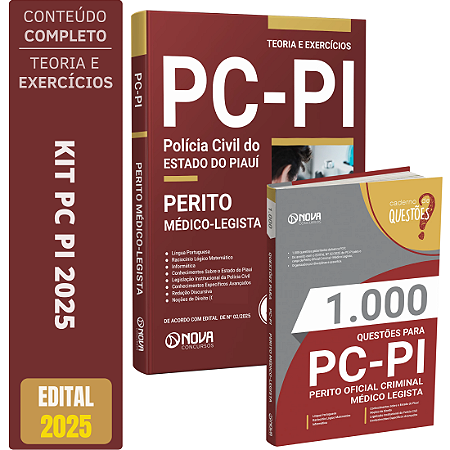 Kit Apostila PC PI 2025 - Perito - Médico Legista + Testes