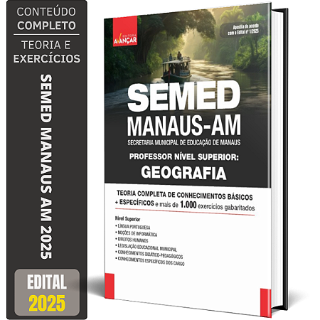 Apostila Semed Manaus Am 2025 - Professor De Geografia