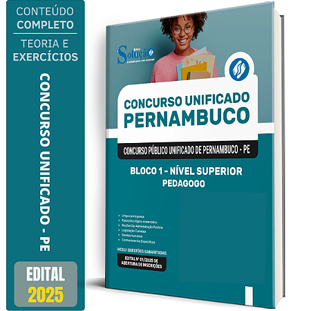 Apostila Concurso Unificado Pernambuco 2025 - Bloco 1 - Nível Superior - Pedagogo
