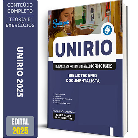Apostila UNIRIO 2025 - Bibliotecário Documentalista