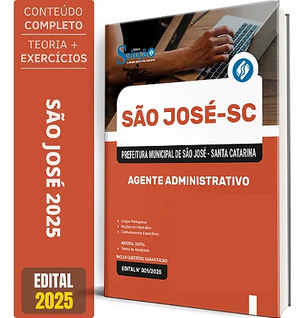 Apostila Prefeitura de São José SC 2025 - Agente Administrativo