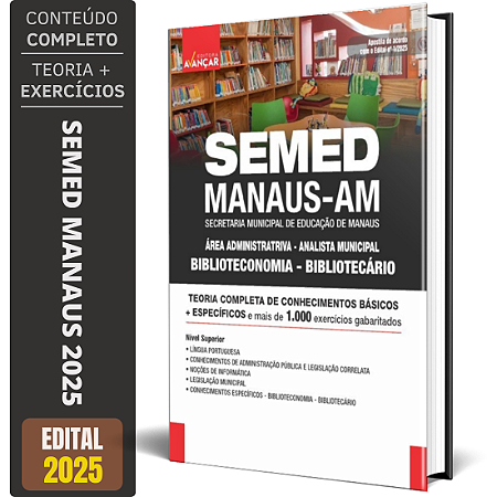 Apostila Semed Manaus Am 2025 - Biblioteconomia