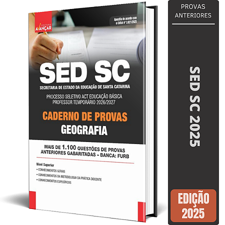 Apostila SED SC 2025 - Caderno Provas / Revisão: Geografia