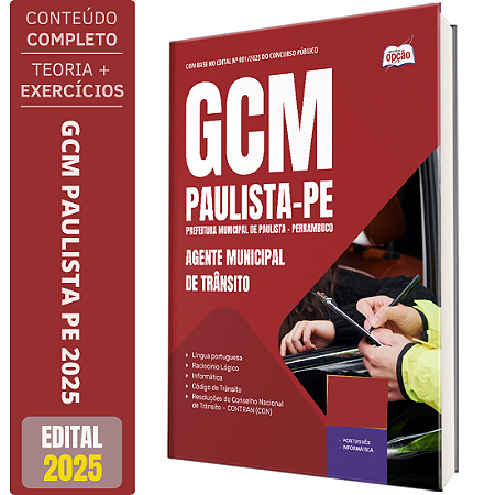 Apostila Prefeitura de Paulista PE 2025 - Agente Municipal de Trânsito