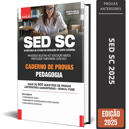 Apostila SED SC 2025 - Caderno De Provas - Pedagogia