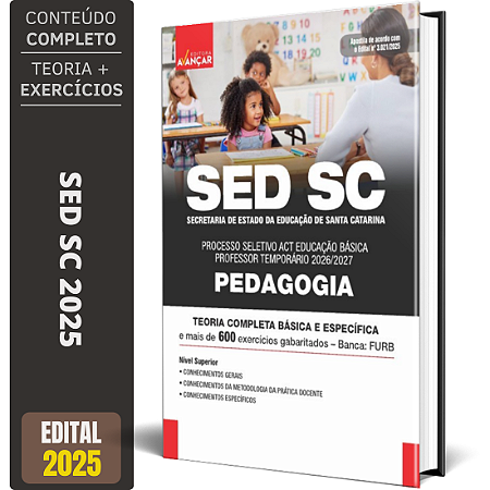 Apostila SED SC 2025 - Professor Temporário - Pedagogia