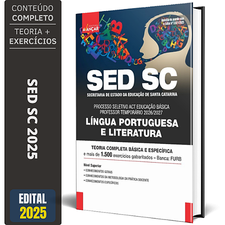 Apostila Professor SED SC 2025 - Língua Portuguesa E Literatura