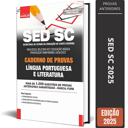 Caderno De Provas SED SC 2025 - Língua Portuguesa E Literatura