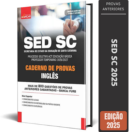 Caderno De Provas SED SC 2025 - Inglês