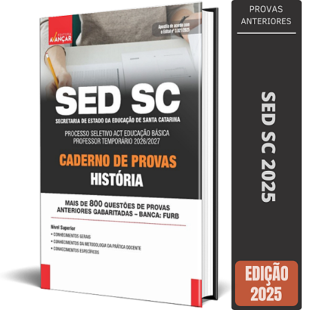 Apostila SED SC 2025 - Caderno De Provas / Revisão: História