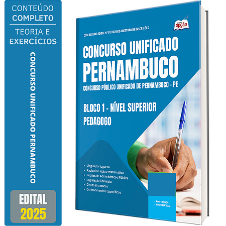 Apostila Concurso Unificado Pernambuco 2025 - Bloco 1 - Nível Superior - Pedagogo
