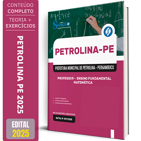 Apostila Prefeitura de Petrolina PE 2025 - Professor de Anos Finais do Ensino Fundamental – Matemática