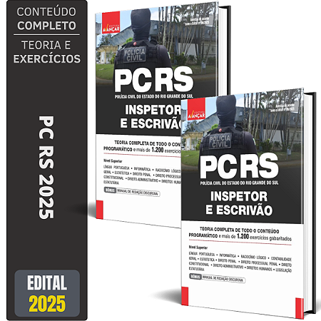 Apostila Concurso Pc Rs 2025 - Escrivão E Inspetor