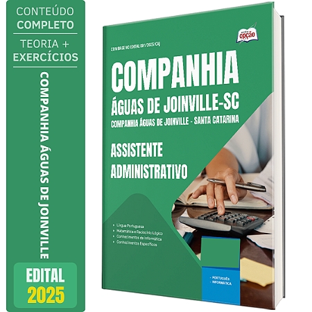 Apostila Concurso Companhia Águas de Joinville SC 2025 - Assistente Administrativo(a)