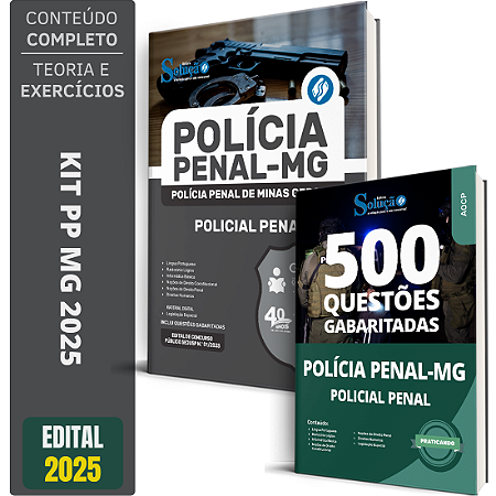 KIT PP MG 2025 - Apostila Polícia Penal + Livro 500 Questões