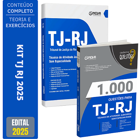Kit Apostila Tj Rj 2025 - Técnico Atividade Judiciária + Testes