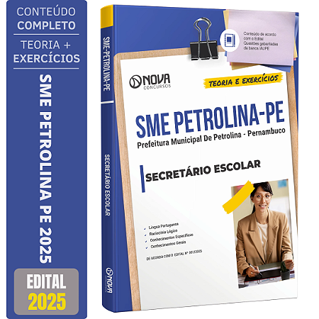 Apostila Prefeitura de Petrolina PE 2025 - Secretário Escolar