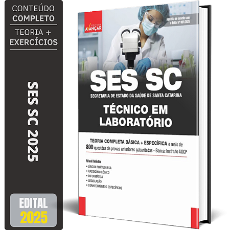 Apostila Completa SES SC 2025 - Técnico Em Laboratório