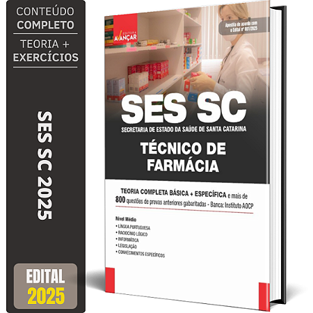 Apostila Completa SES SC 2025 - Técnico De Farmácia