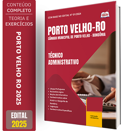 Apostila Câmara de Porto Velho RO 2025 - Técnico Administrativo