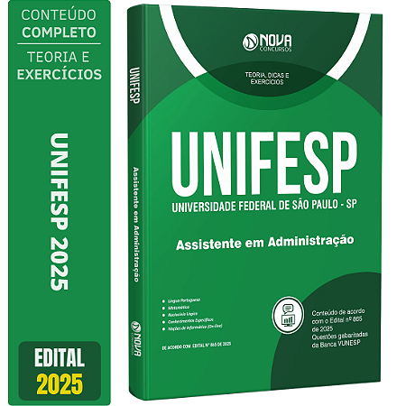 Apostila UNIFESP 2025 - Assistente em Administração