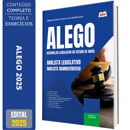 Apostila ALEGO 2025 - Analista Legislativo - Analista Administrativo