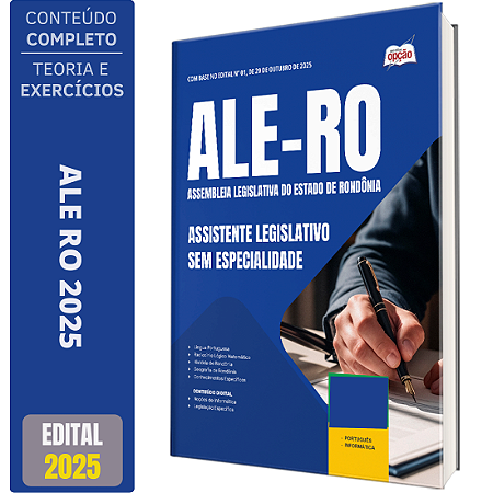 Apostila ALE RO 2025 - Assistente Legislativo - Sem especialidade