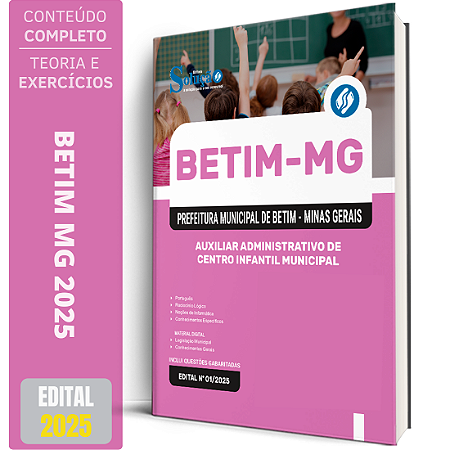Apostila Prefeitura de Betim MG 2025 - Auxiliar Administrativo de Centro Infantil Municipal