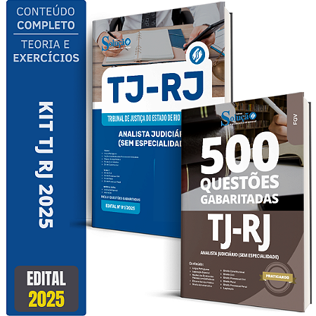 Kit Apostila TJ RJ 2025 - Analista Judiciário + Caderno De Testes