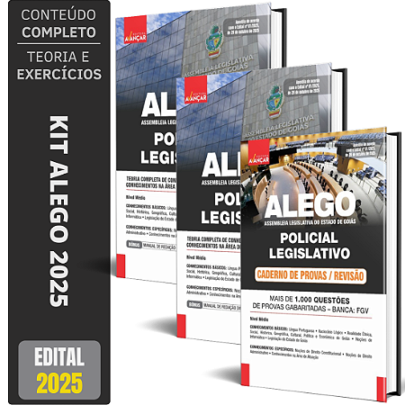 Kit Apostila Policial Legislativo ALEGO 2025 - TEORIA + PROVAS