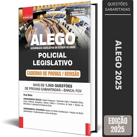 Apostila Caderno De Provas 2025 - Policial Legislativo ALEGO