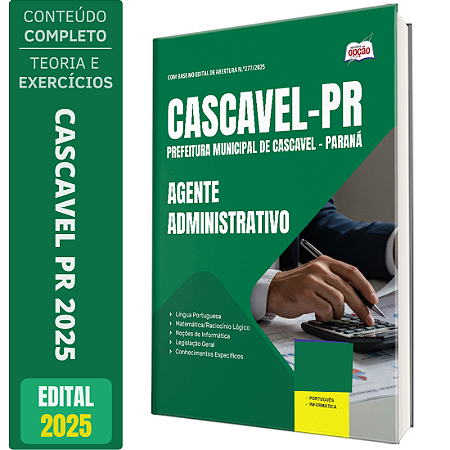Apostila Prefeitura de Cascavel PR 2025 - Agente Administrativo