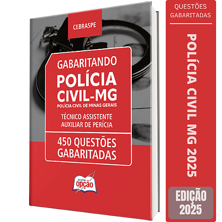 Caderno de Testes PC MG 2025 - Técnico Assistente - Auxiliar de Perícia - Questões Gabaritadas