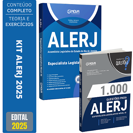 Kit Apostila Alerj 2025 - Especialista Legislativo Nível 3 + Testes