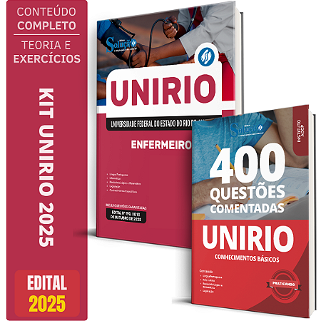Kit Apostila Concurso Unirio 2025 - Enfermeiro + Testes