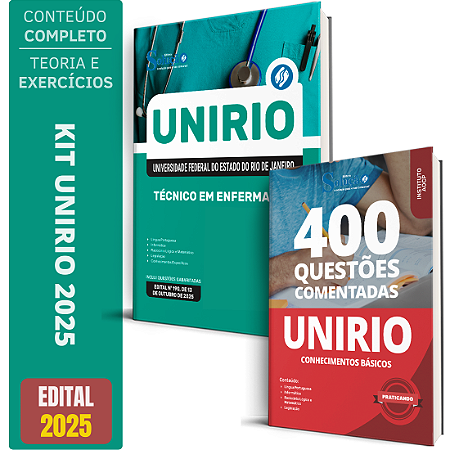 Kit Apostila Unirio 2025 - Técnico Em Enfermagem + Testes