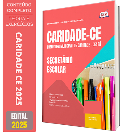 Apostila Prefeitura de Caridade CE 2025 - Secretário Escolar