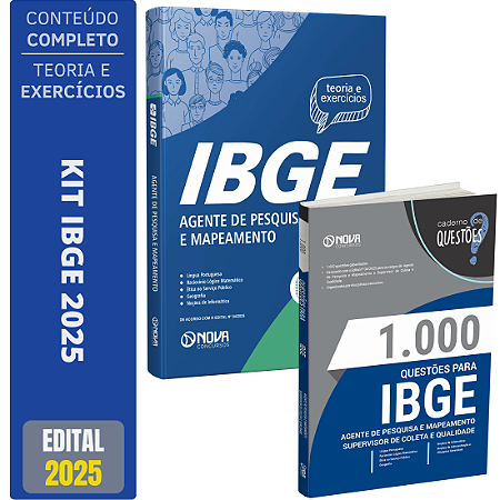 Kit Apostila Ibge 2025 - Agente Pesquisas E Mapeamento + Questões